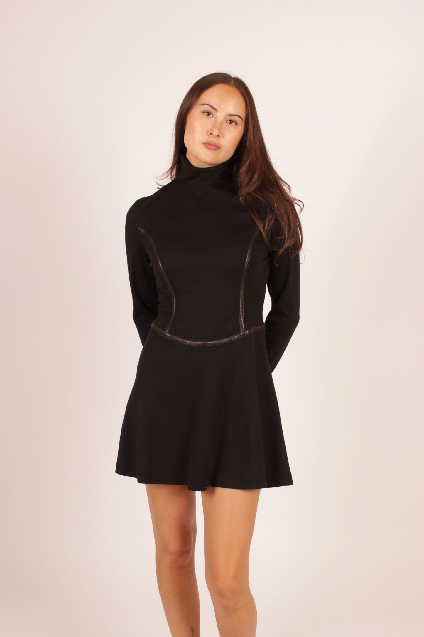 Gucci Tom Ford Era Wool and Leather Dress