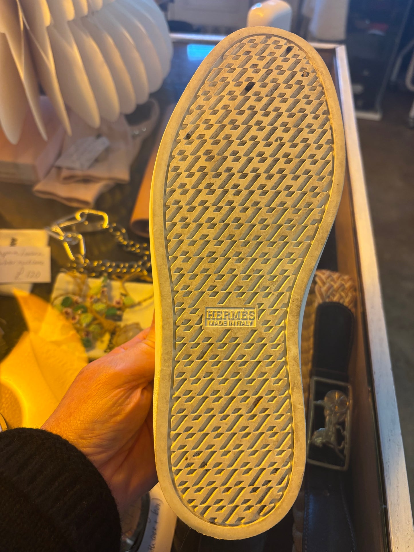 Hermes Silver H Trainers