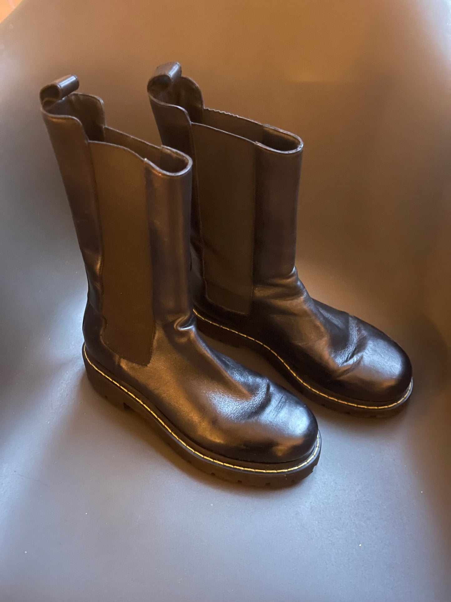 Pinko Black Leather Boots