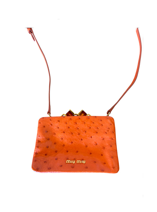 Miu Miu Ostrich Mini Crossbody Bag