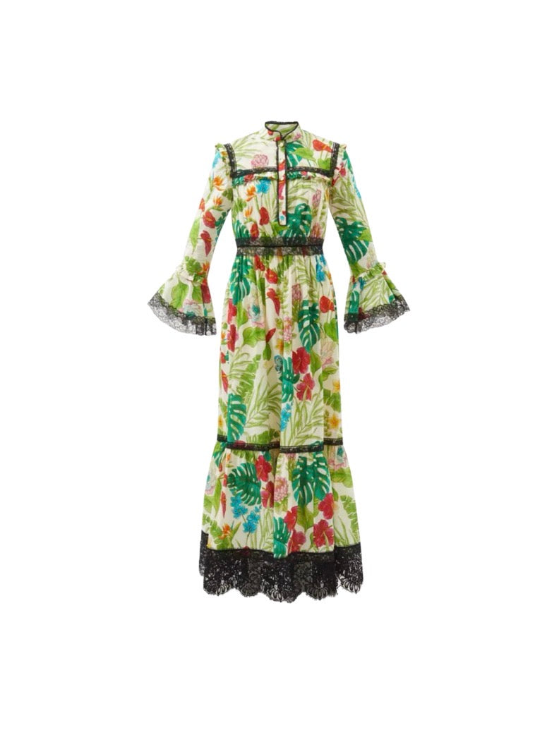 Gucci Tropical Print Dress
