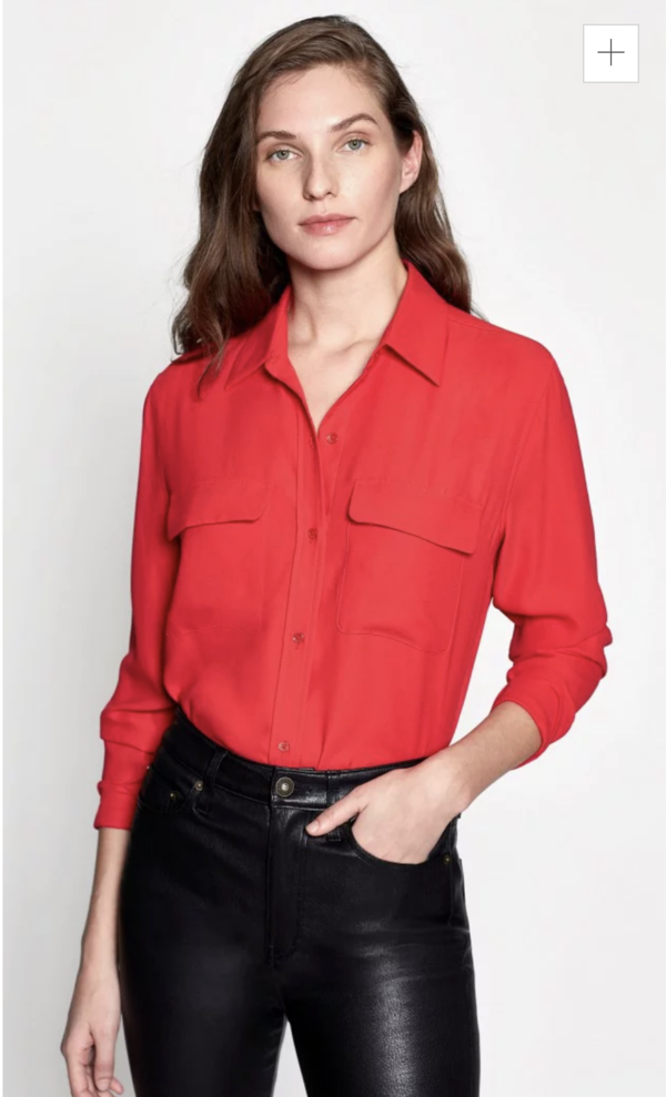 Equipment Red Silk Blouse