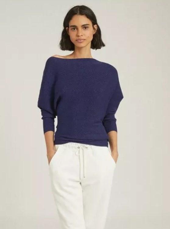 Reiss Navy Metallic Sweater