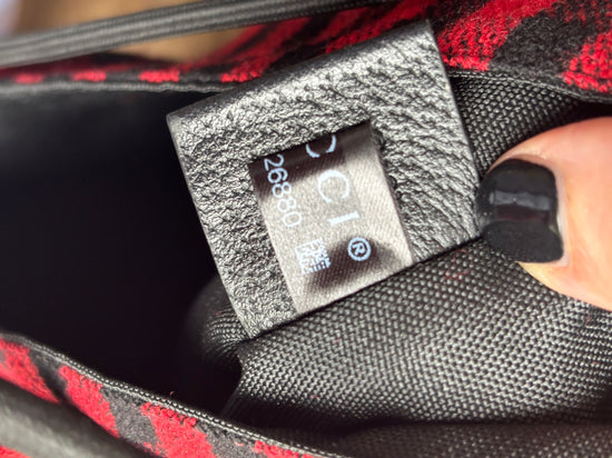 Gucci Florentina Wool Plaid Appliqué Tote