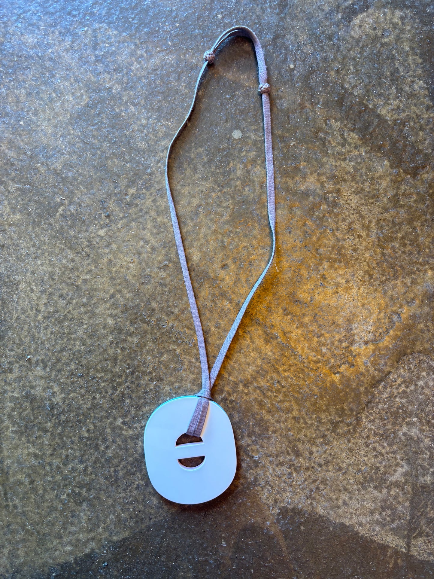 Hermes Pink Reversible Horn Pendant