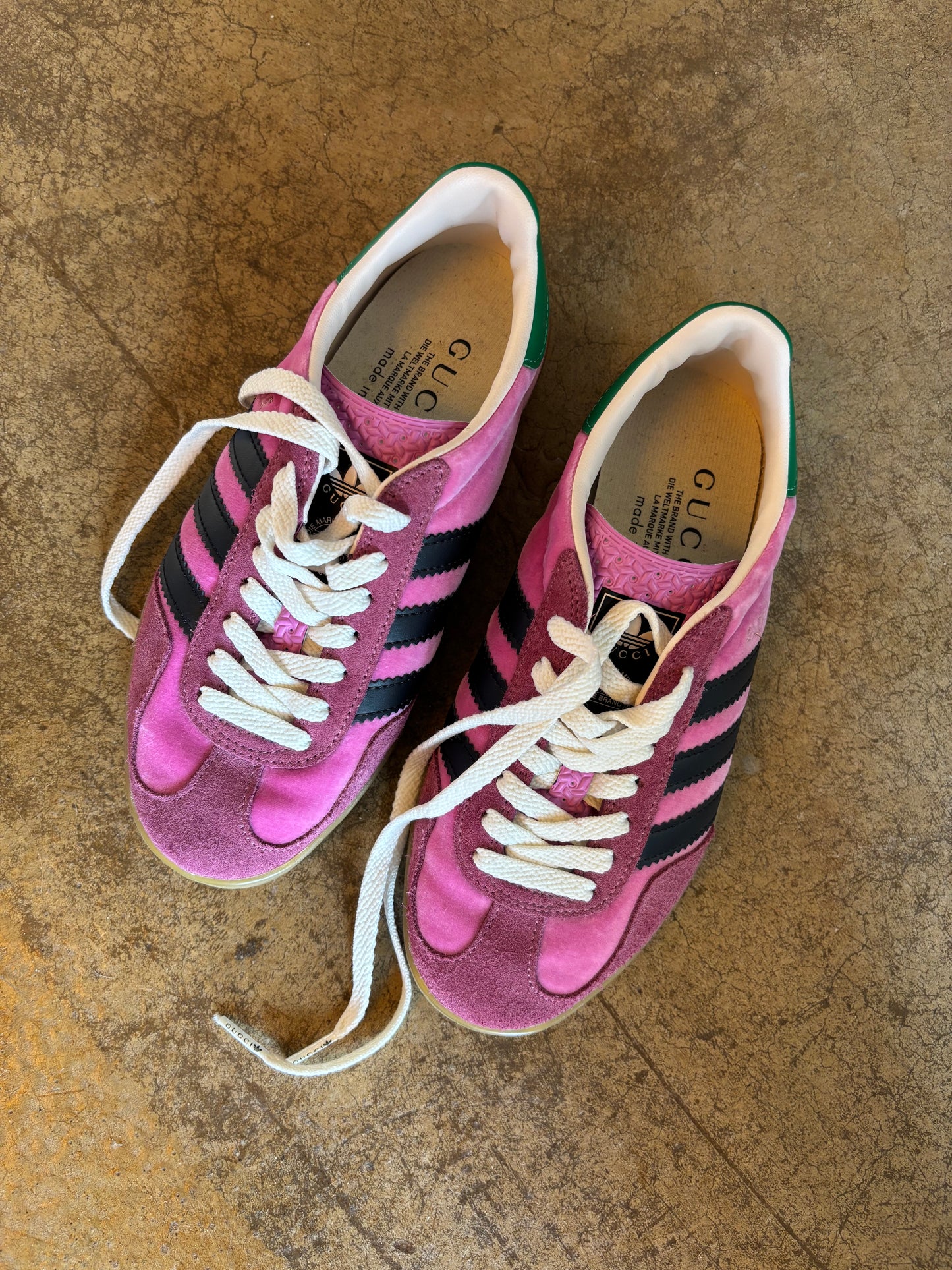 Gucci x Adidas Pink Velvet Trainers