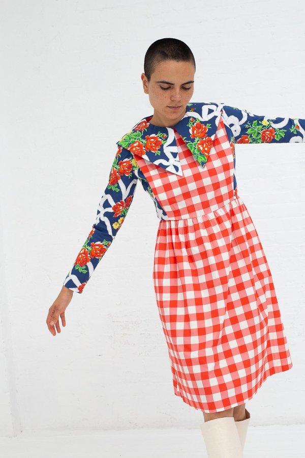 Batsheva Gingham Floral Dress - NWT