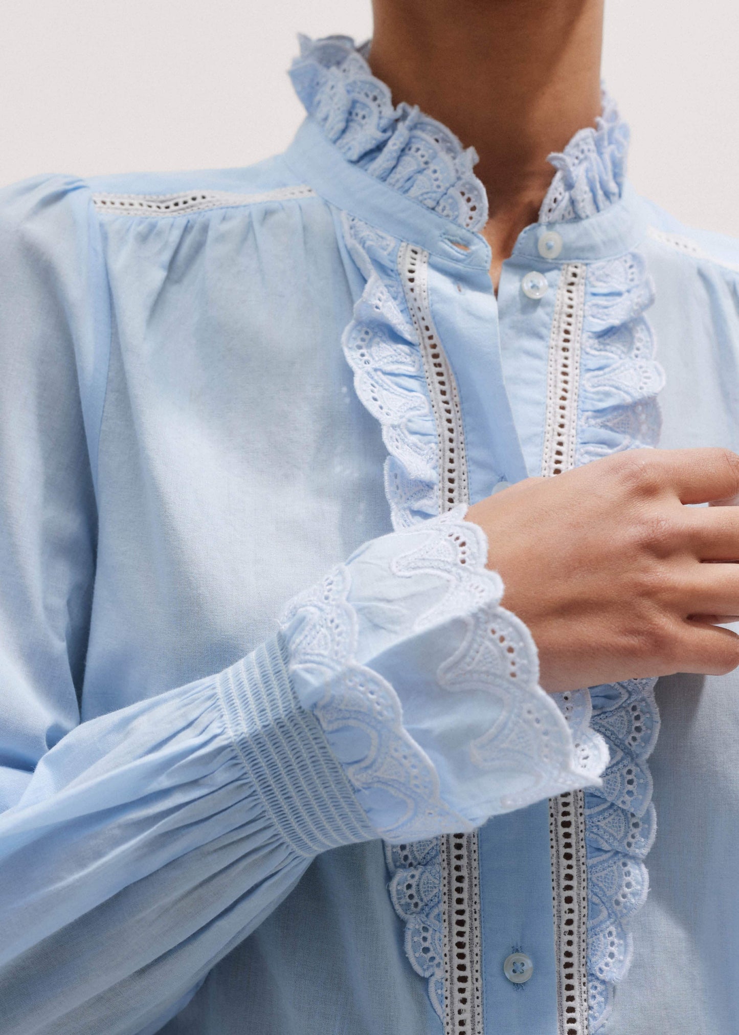 Me+Em Blue Cotton Blouse