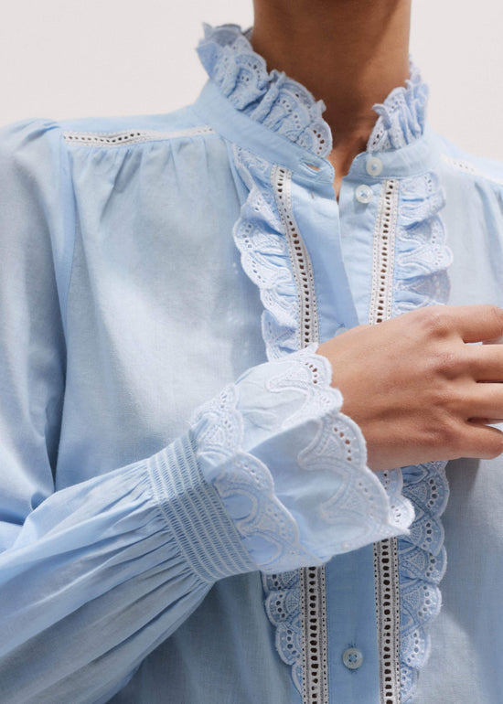 Me+Em Blue Cotton Blouse
