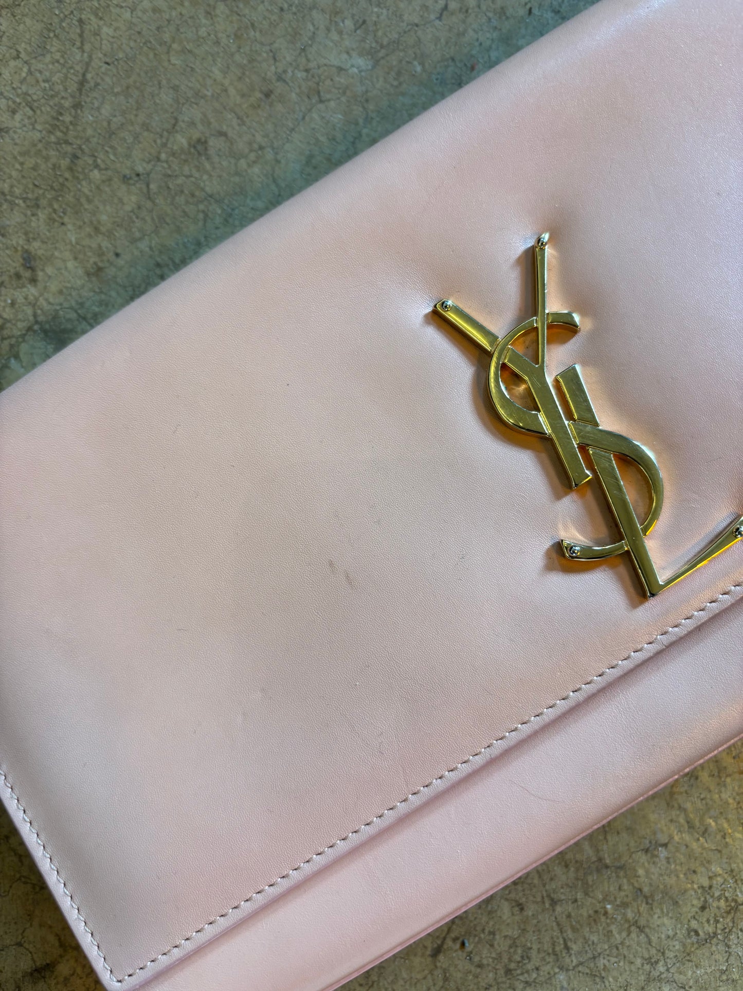 Saint Laurent Cassandra Blush Clutch