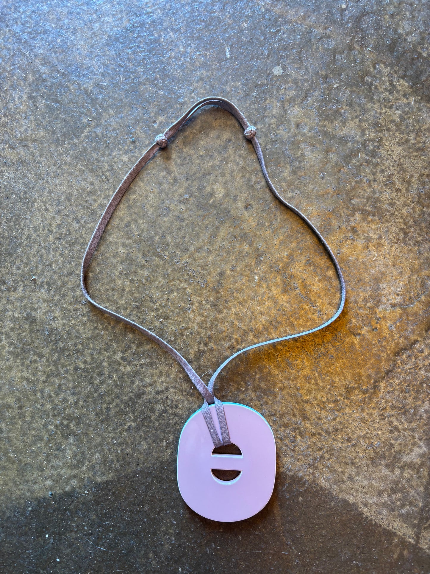 Hermes Pink Reversible Horn Pendant