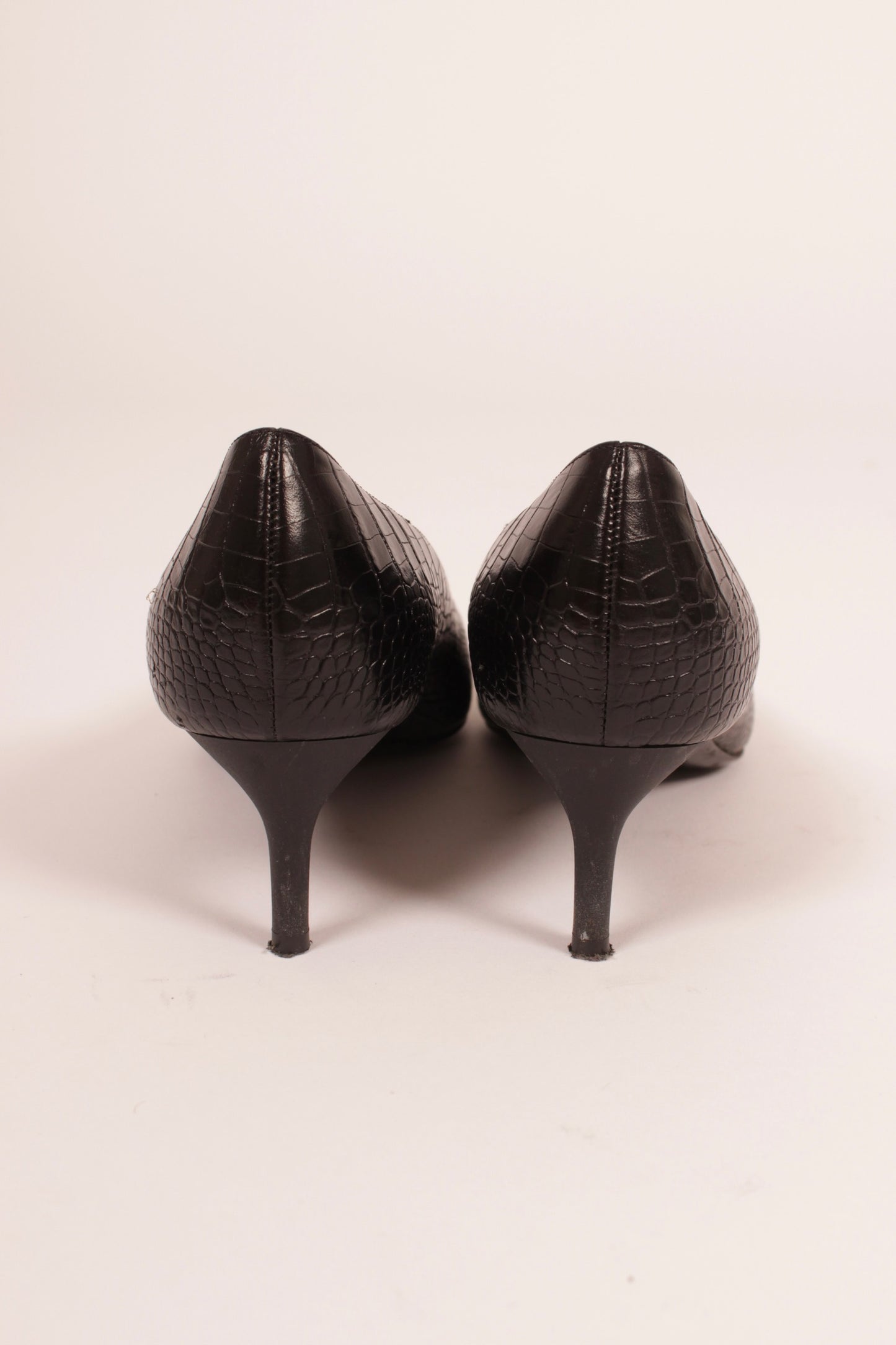 Max Mara Moc Croc Kitten Heels