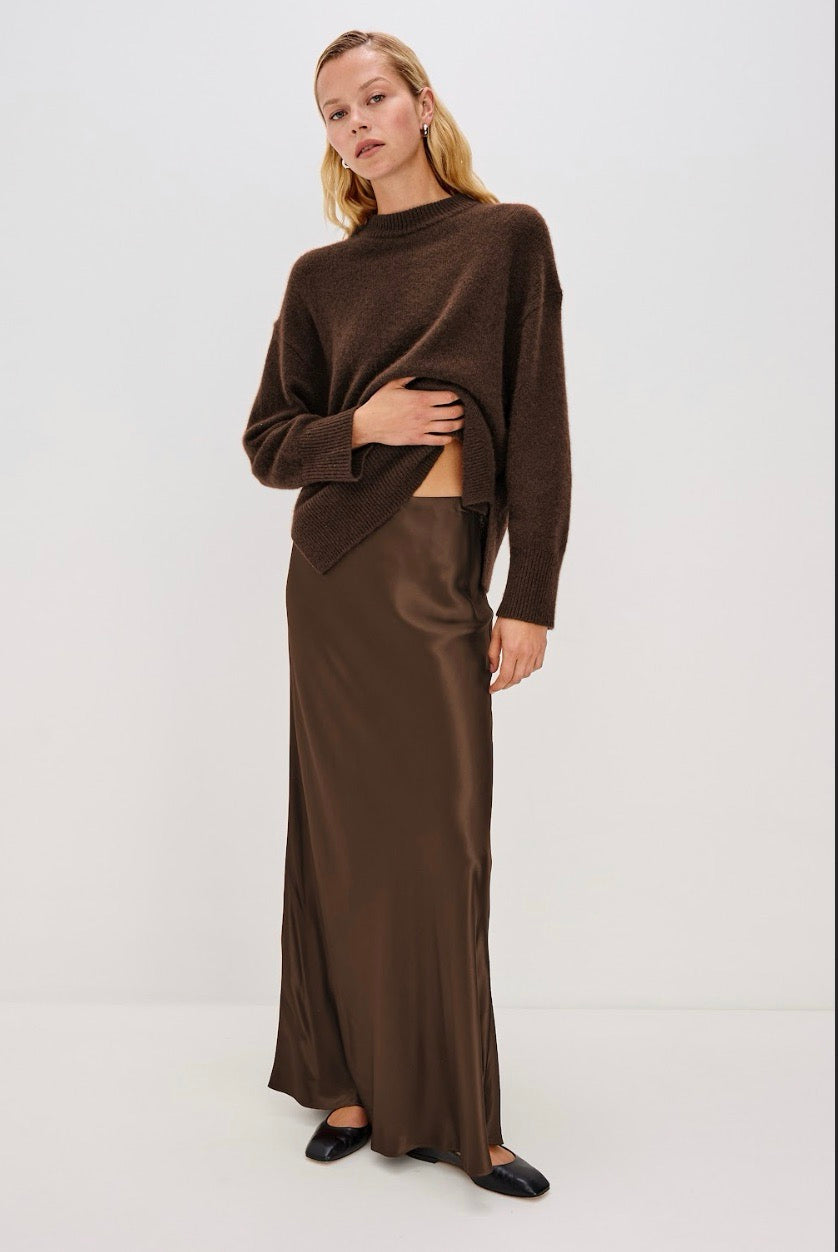 Rails Brown Satin Skirt