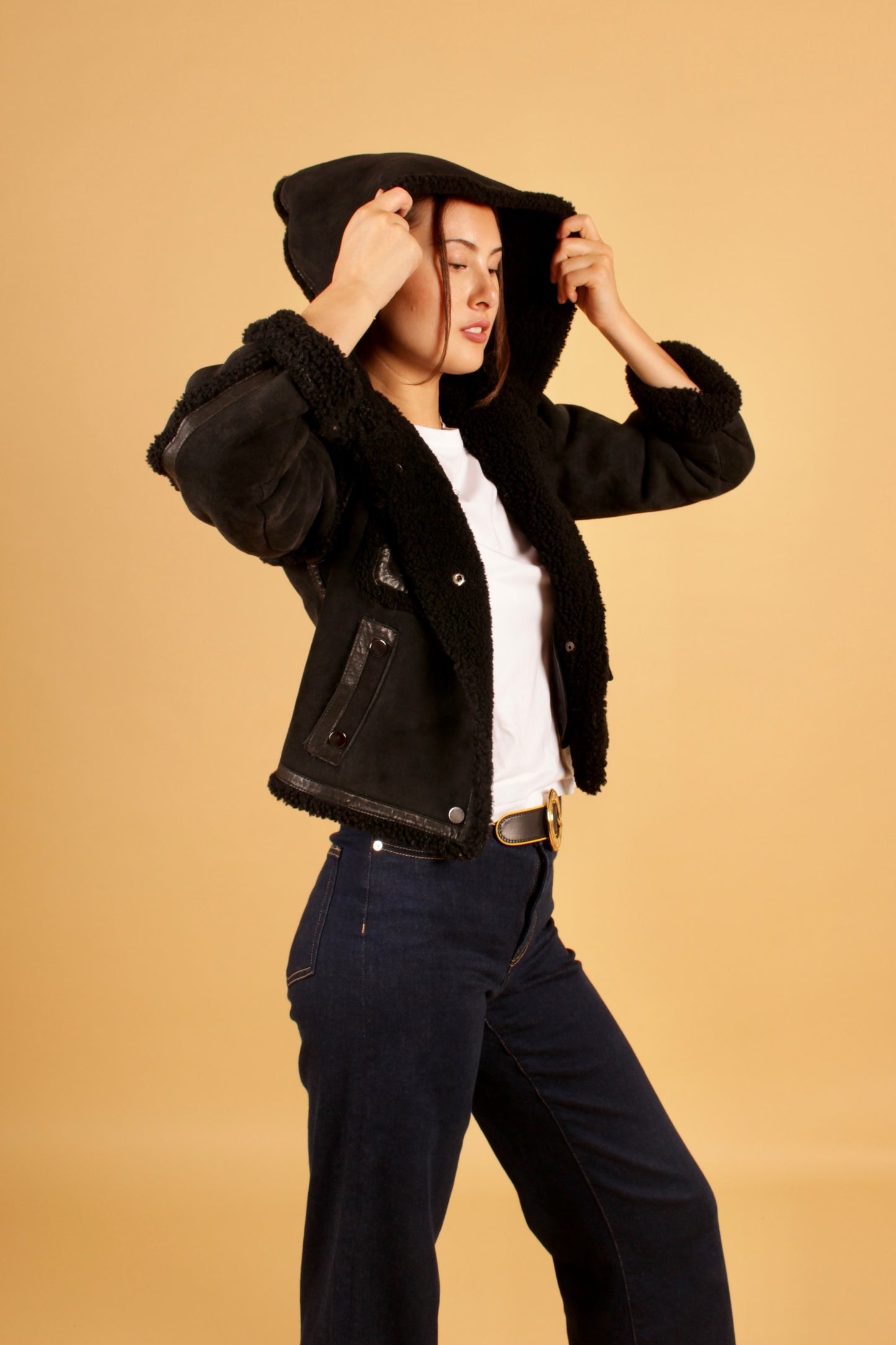 Joseph Shearling Hooded Jacket