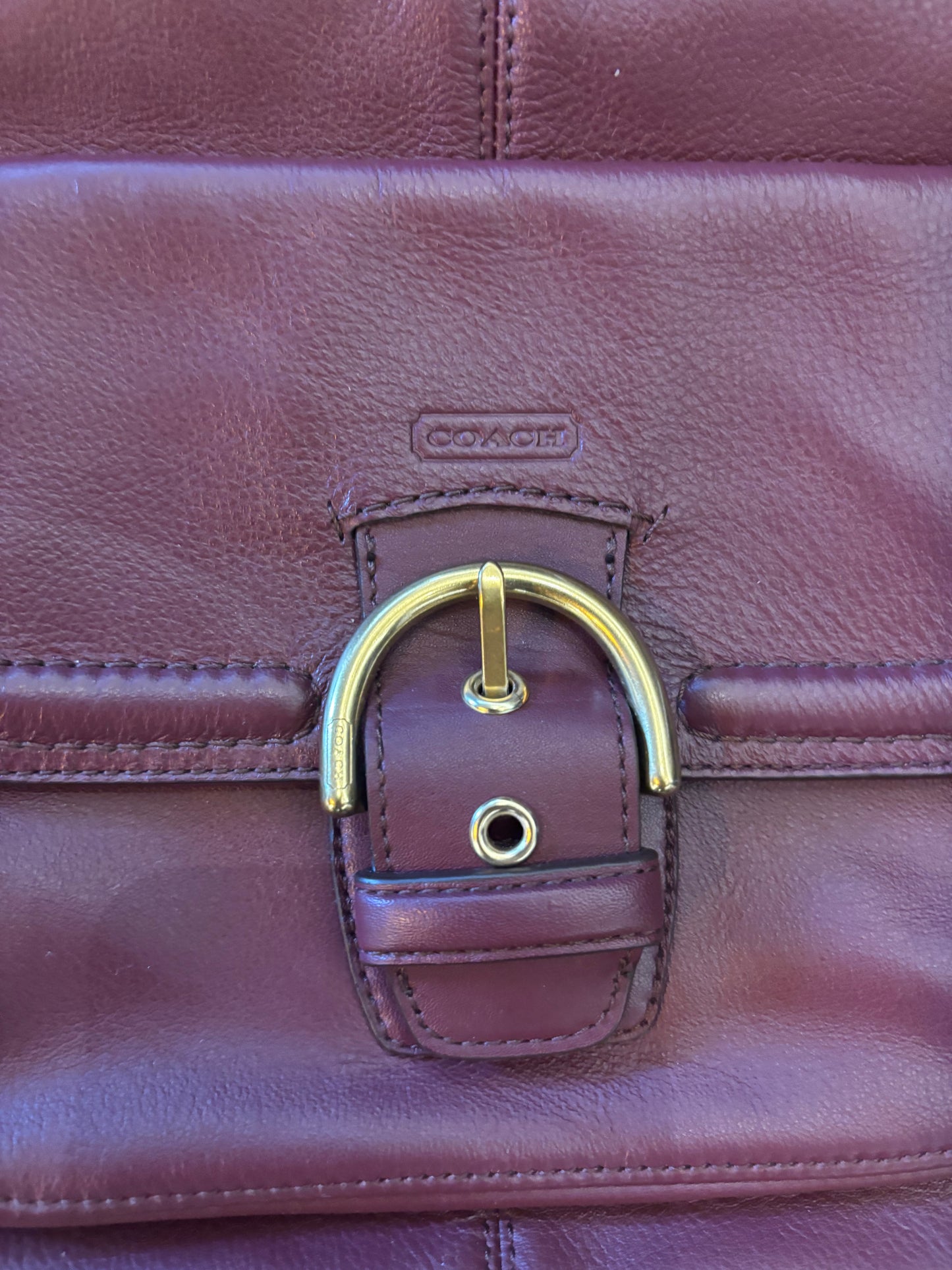 Coach Wine Leather Bag