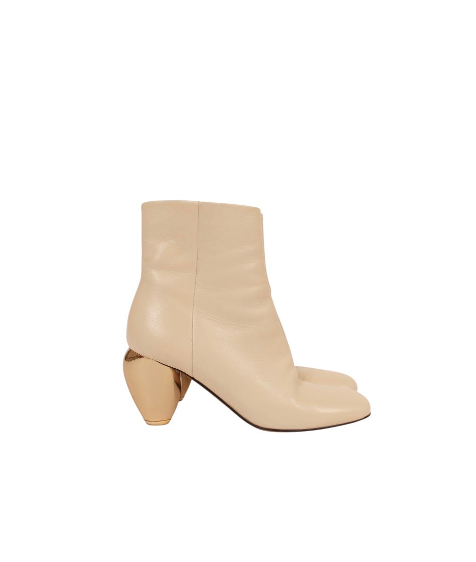 Valentino Gold Heeled Boots