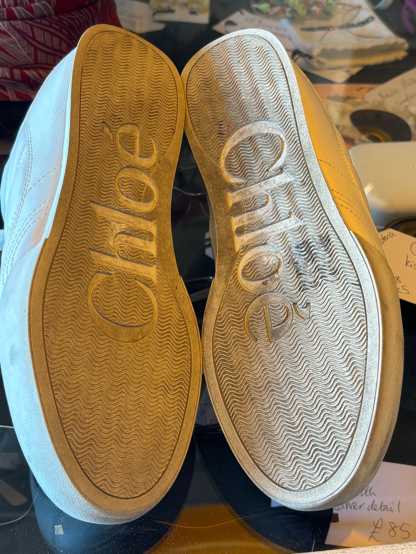 Chloe Trainers Kick Low White Leather Trainers