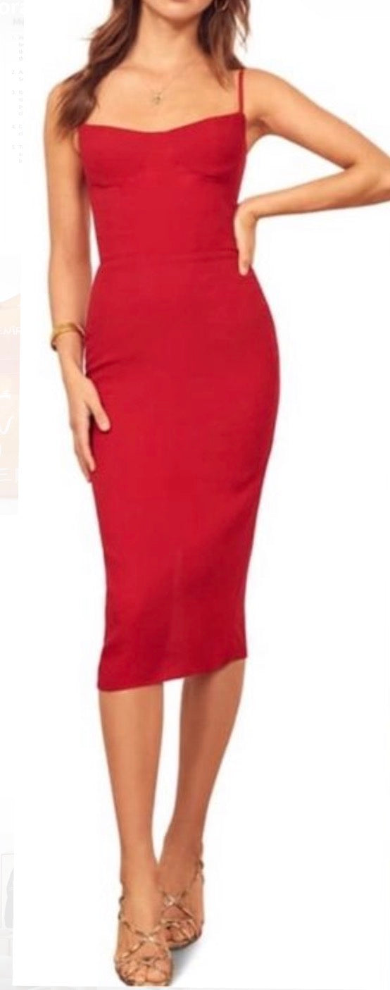 Reformation Red Slip Dress