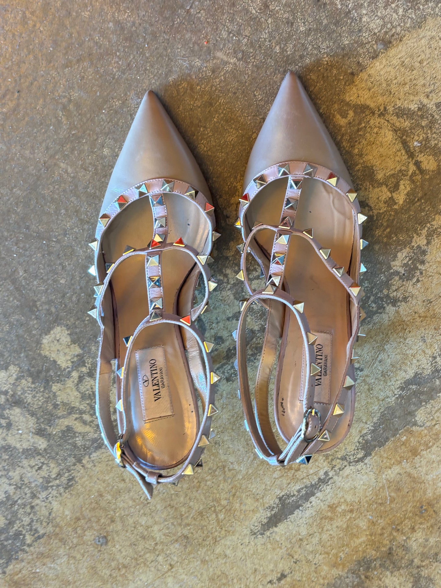 Valentino Beige Rockstud Heels