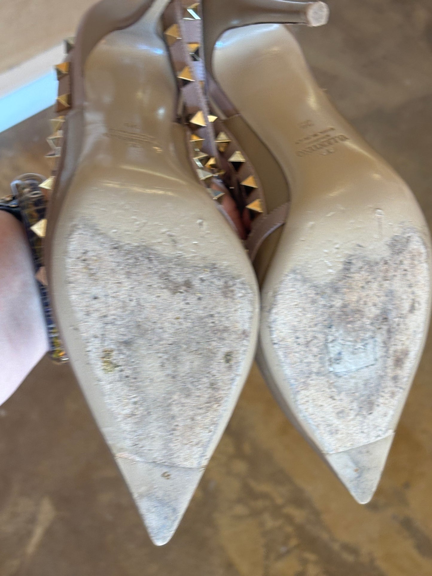 Valentino Beige Rockstud Heels