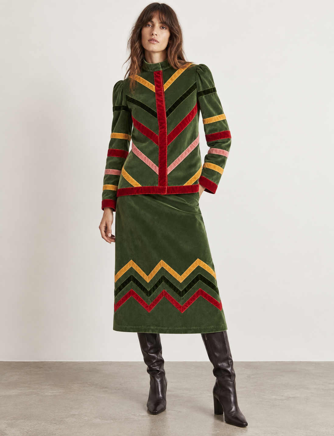La Veste Velvet Appliqué Top