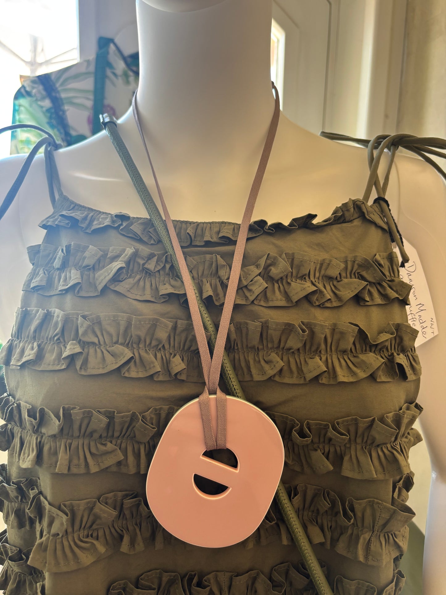 Hermes Pink Reversible Horn Pendant