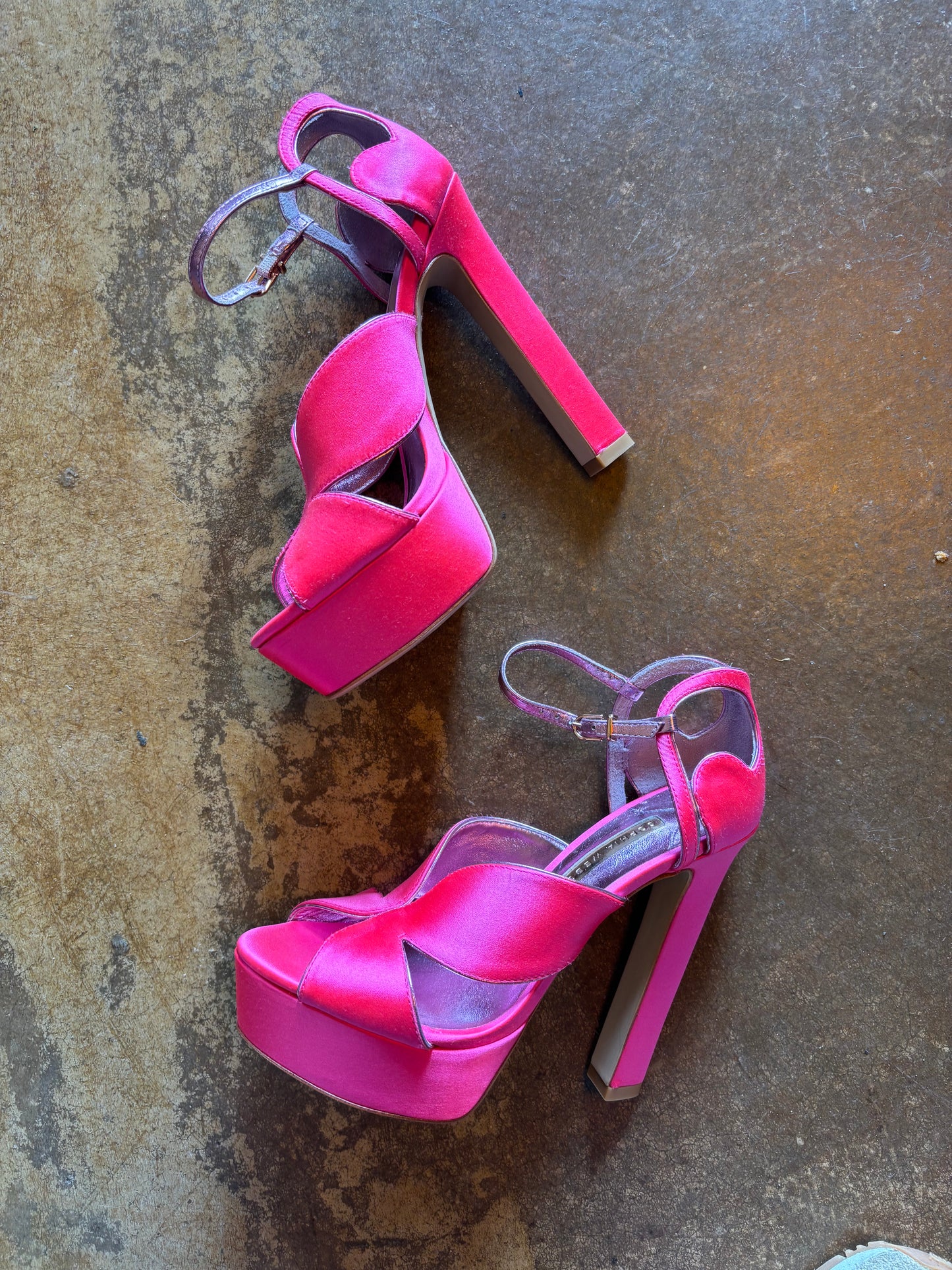 Sophia Webster Pink Satin Platforms