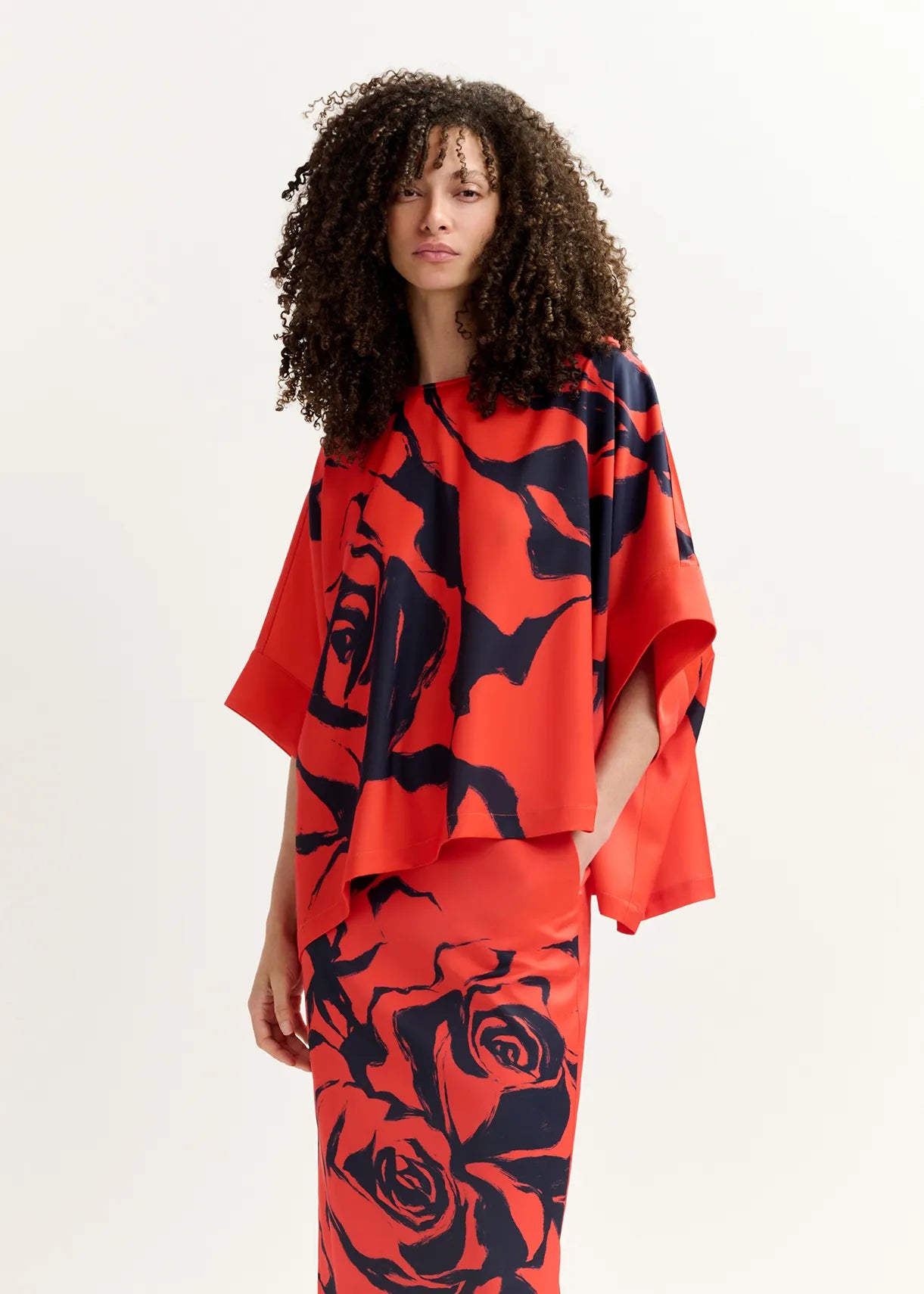 Essentiel Antwerp Red and Navy Top