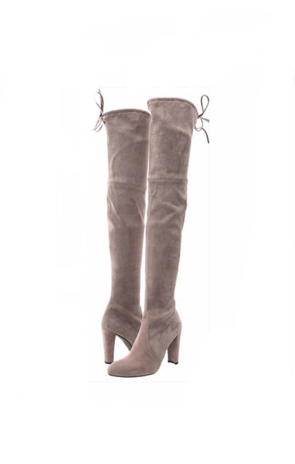 Stuart Weitzman Grey Suede Stretch Boots