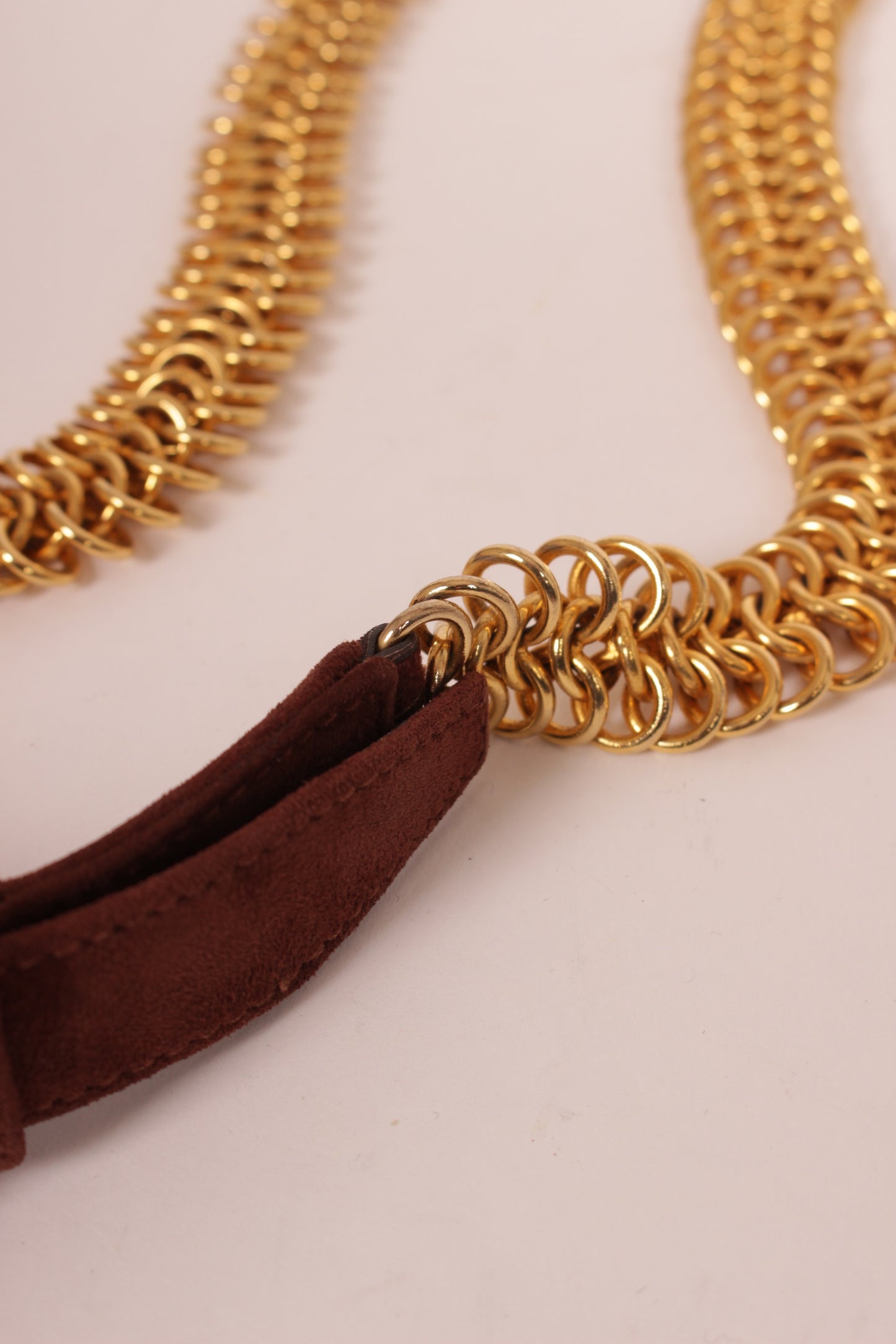 Prada Brown Suede and Gold Belt