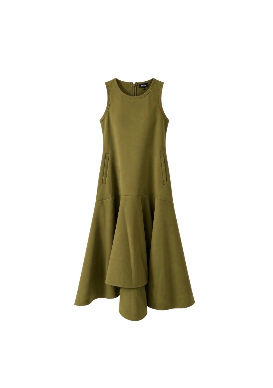 Me+Em Green Satin Dress