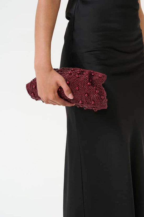 Gestuz Wine Beaded Bag
