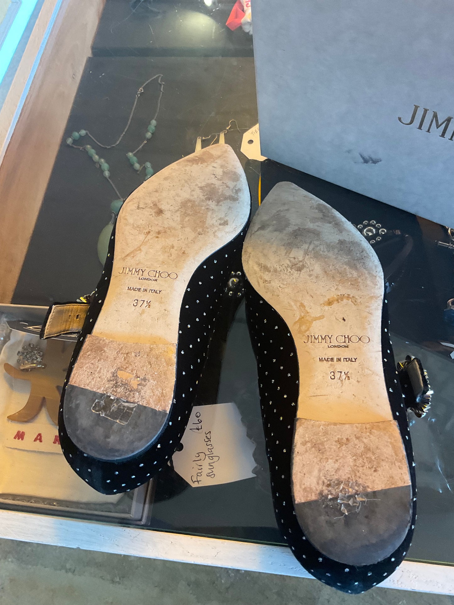 Jimmy Choo Velvet Studded Flats