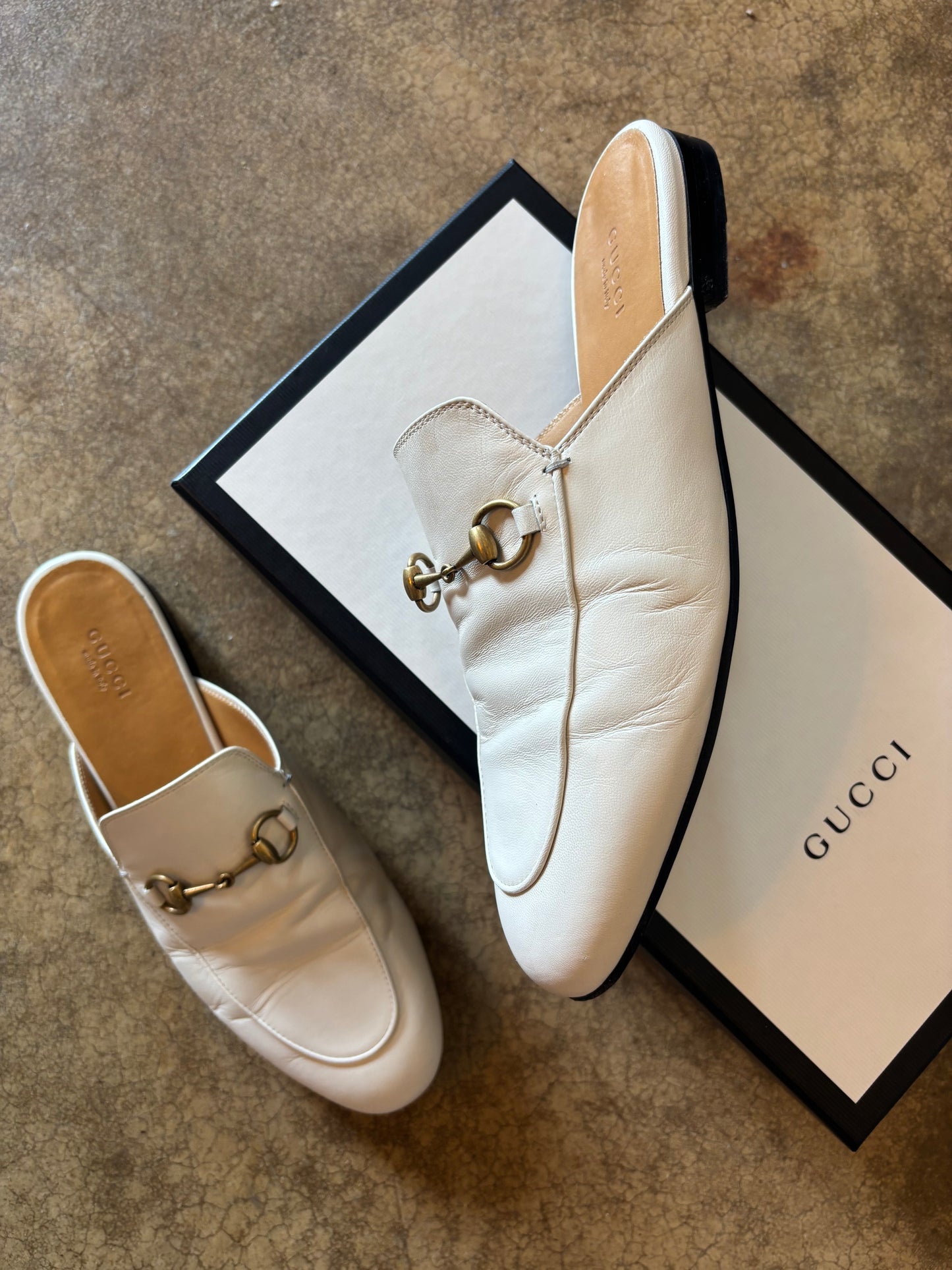Gucci Cream Princetown Loafers