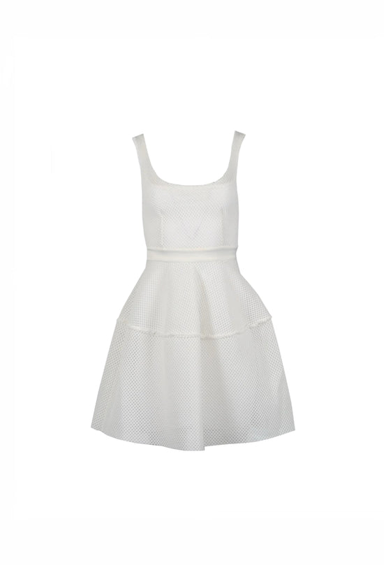 Maje White Honeycomb Dress