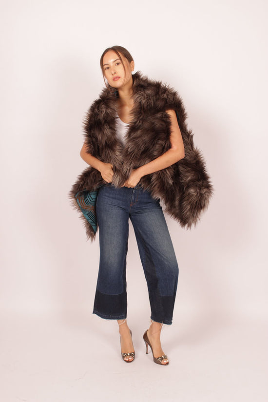 Prada Faux Fur Shawl Coat