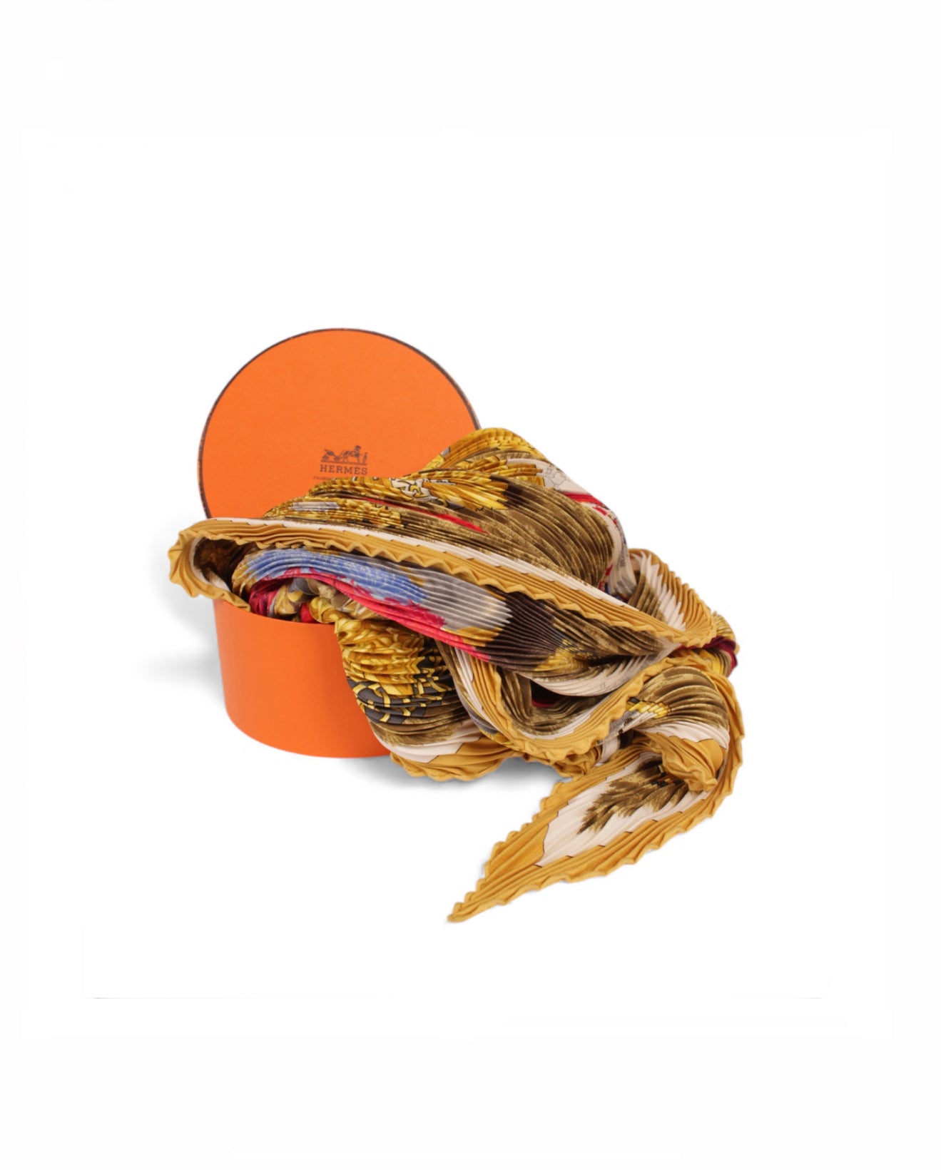 Hermes Vintage Pleated Scarf