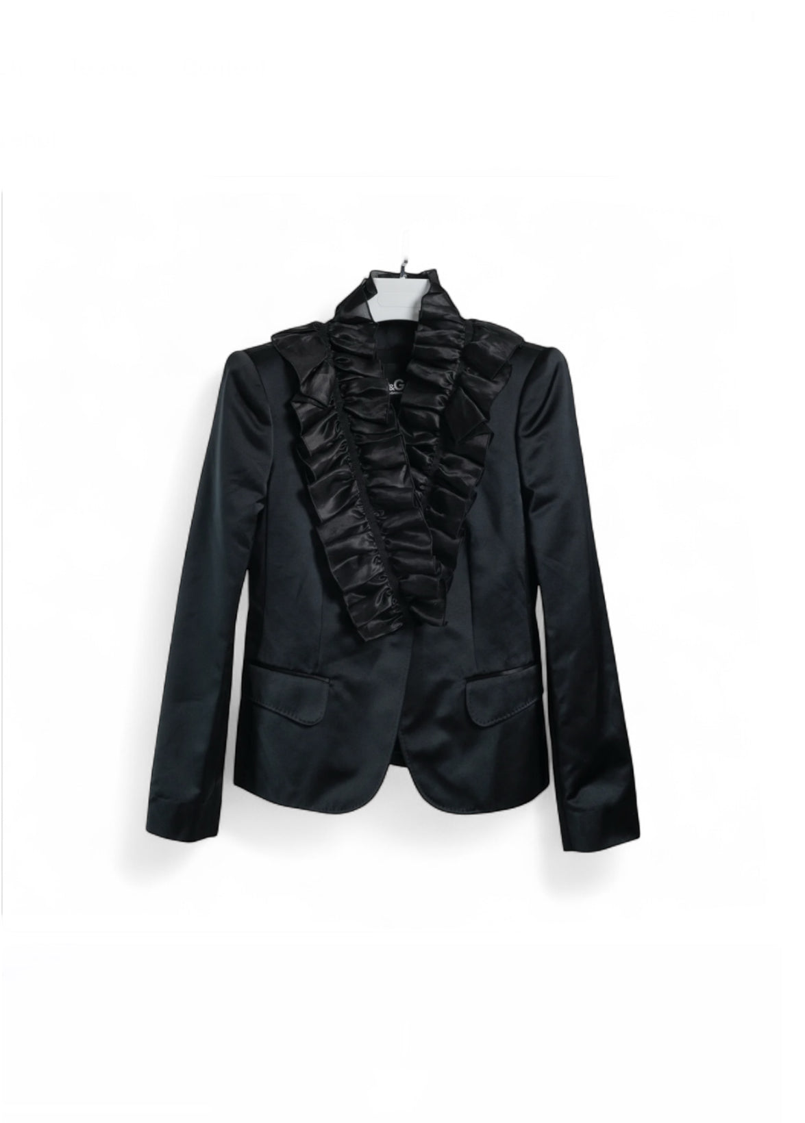 D&G Ruffle Neck Satin Blazer