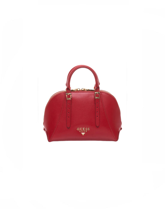 Guess Luxe Red Leather Small Tote Bag