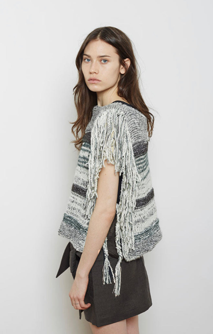 Isabel Marant Grey Knitted Poncho Top