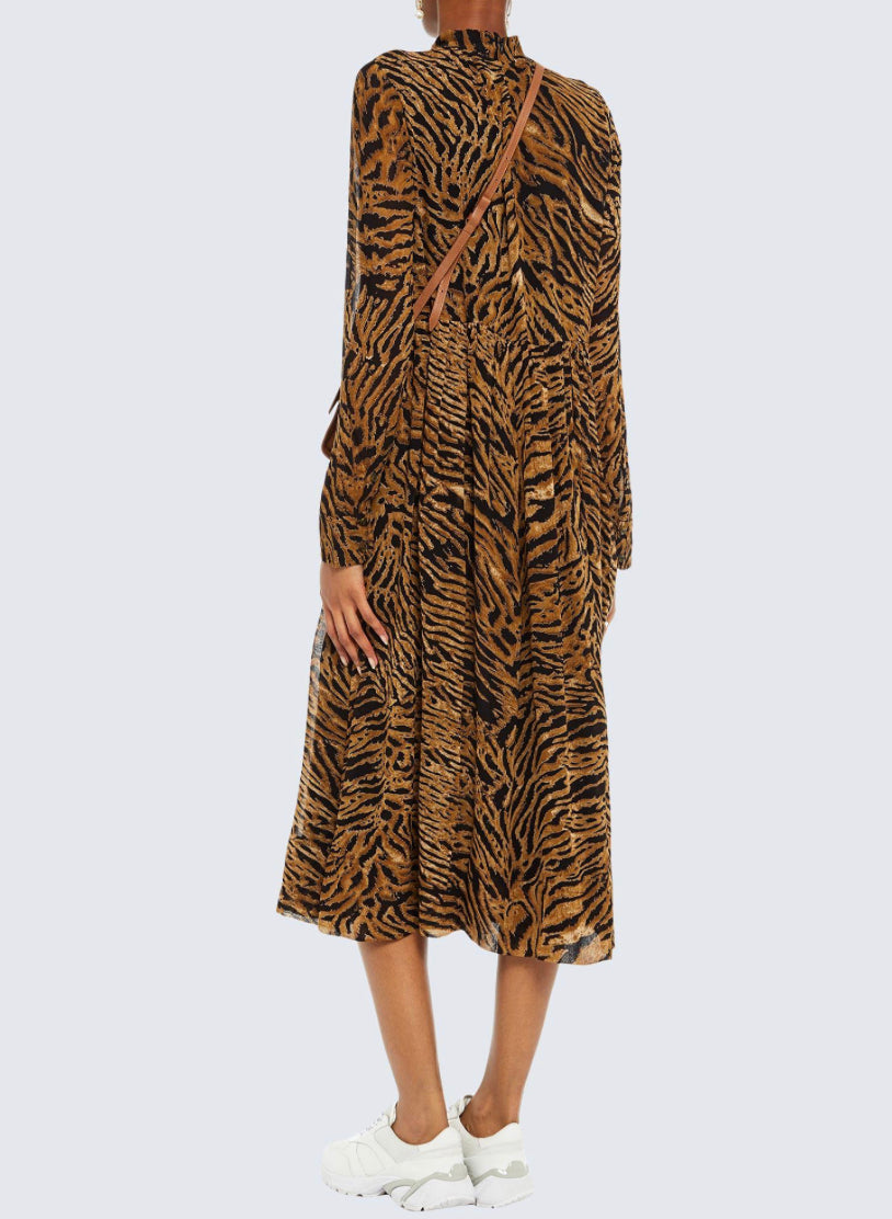 Load image into Gallery viewer, Ganni Georgette Zebra Print Dress
