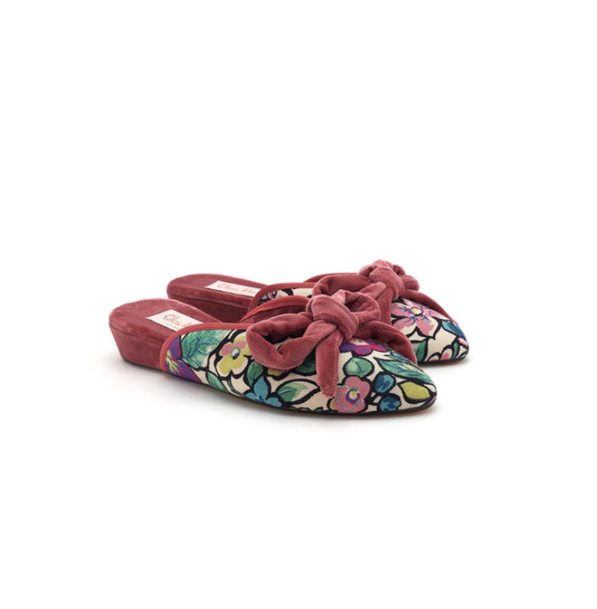 Olivia Morris Velvet Daphne Bow Slippers