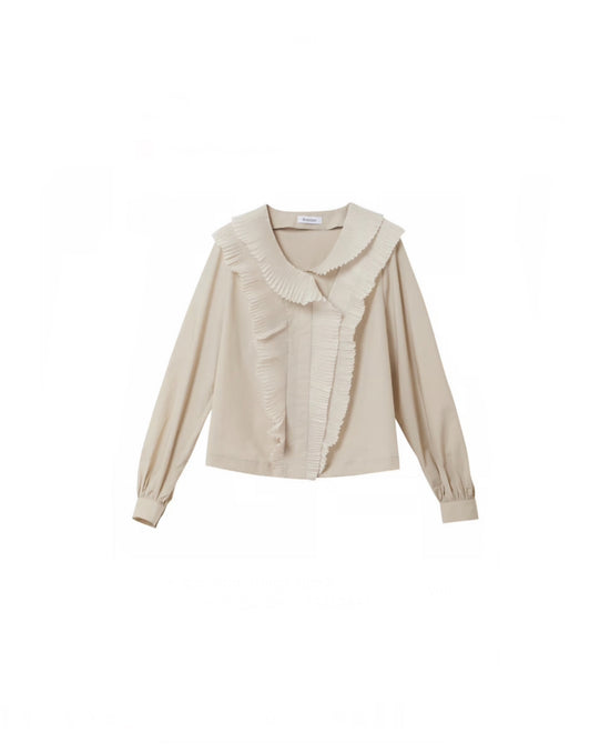 Load image into Gallery viewer, Rodebjer Cream Ruffle Shirt
