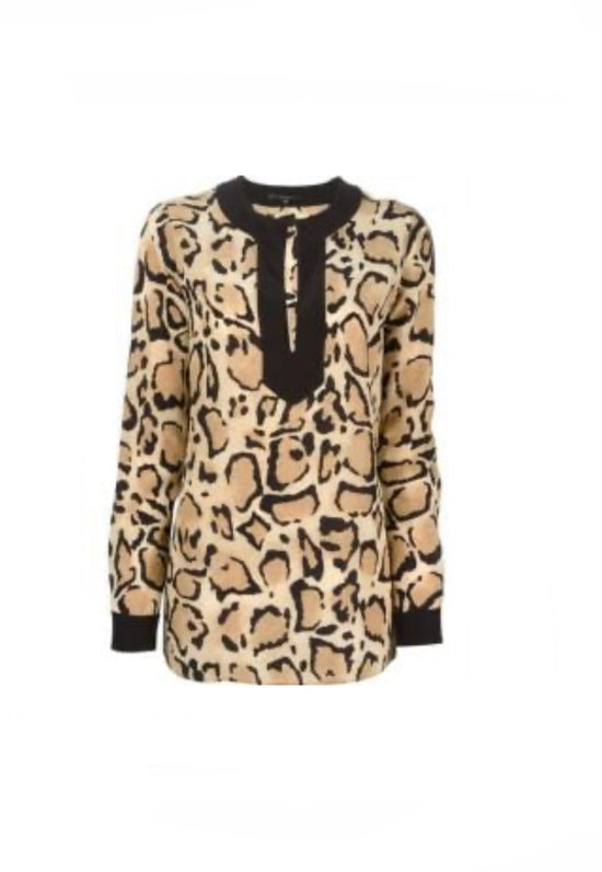 Vintage Gucci Silk Leopard Blouse