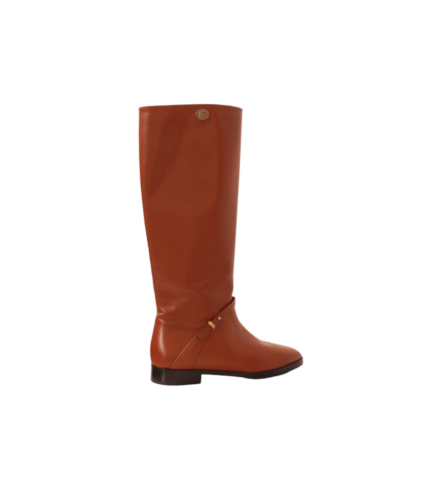 Gucci Tan Leather Riding Boots