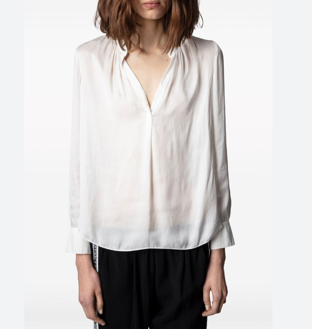 Zadig & Voltaire Cream Satin Blouse