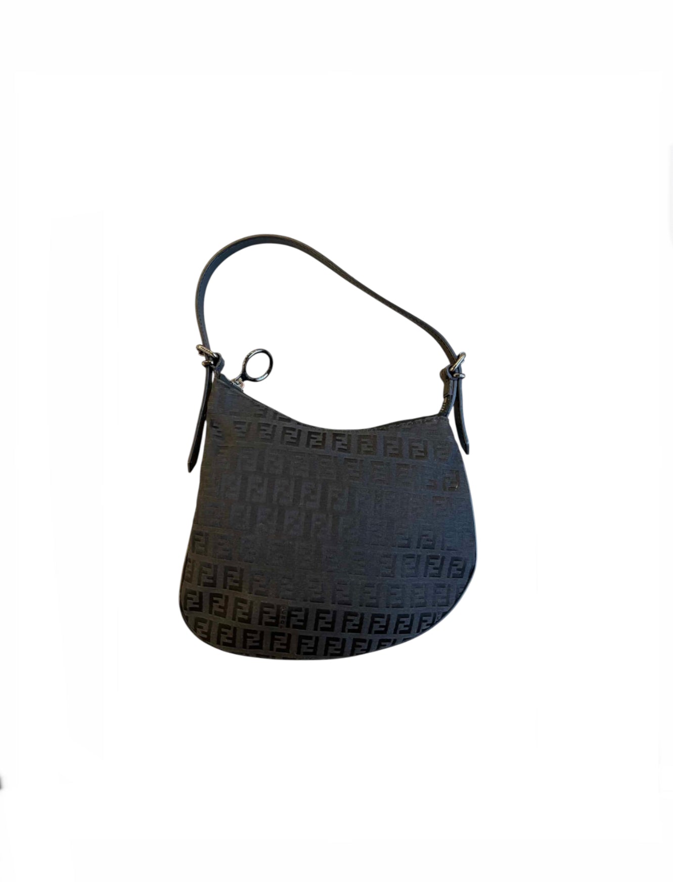 Fendi Black Zucca Small Oyster Bag