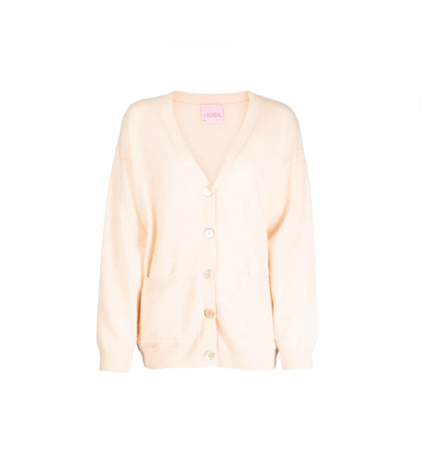 Load image into Gallery viewer, Crush Cashmere Deep V Cream Cardigan
