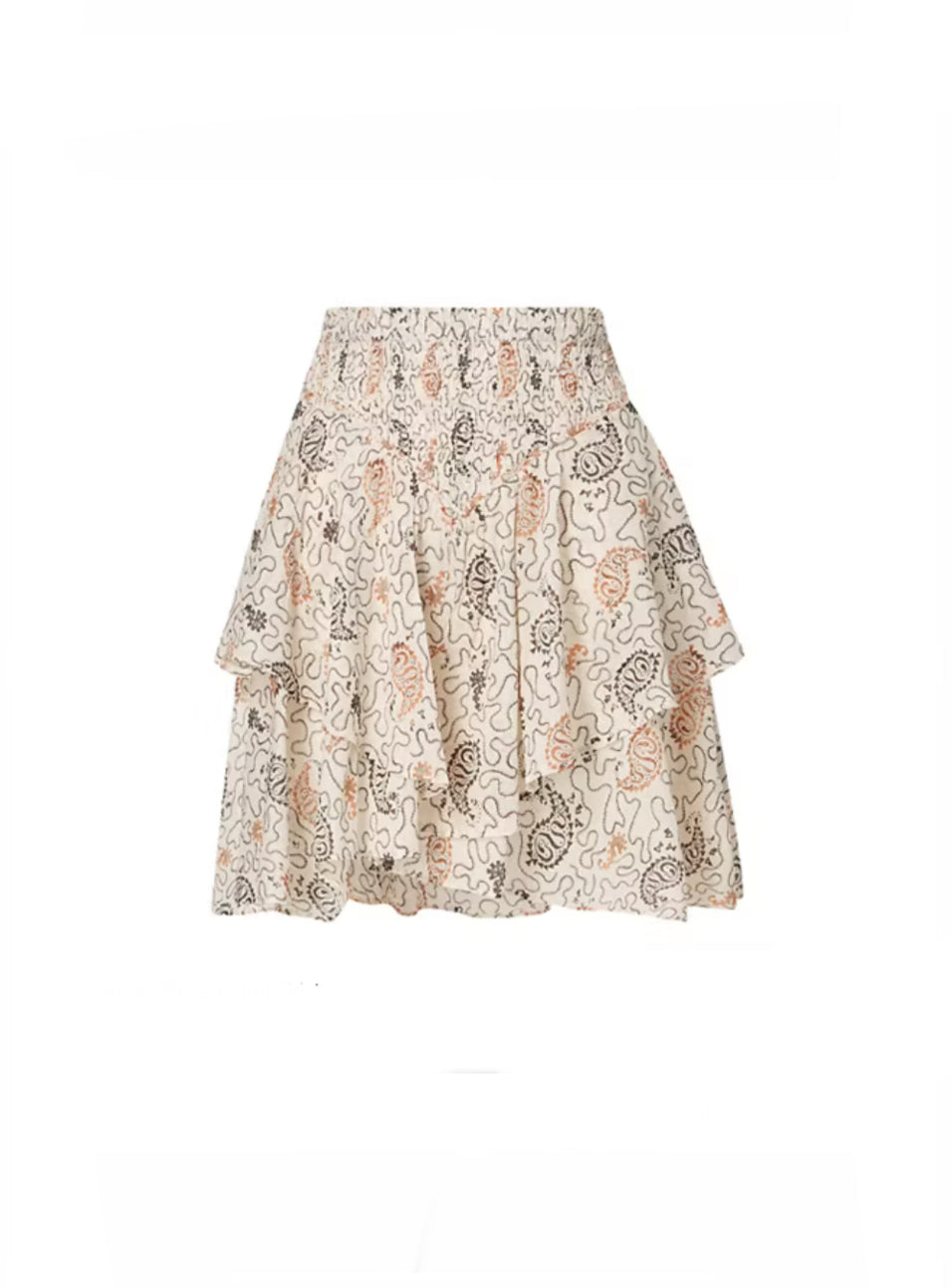 Isabel Marant Cream Cotton Tiered Skirt