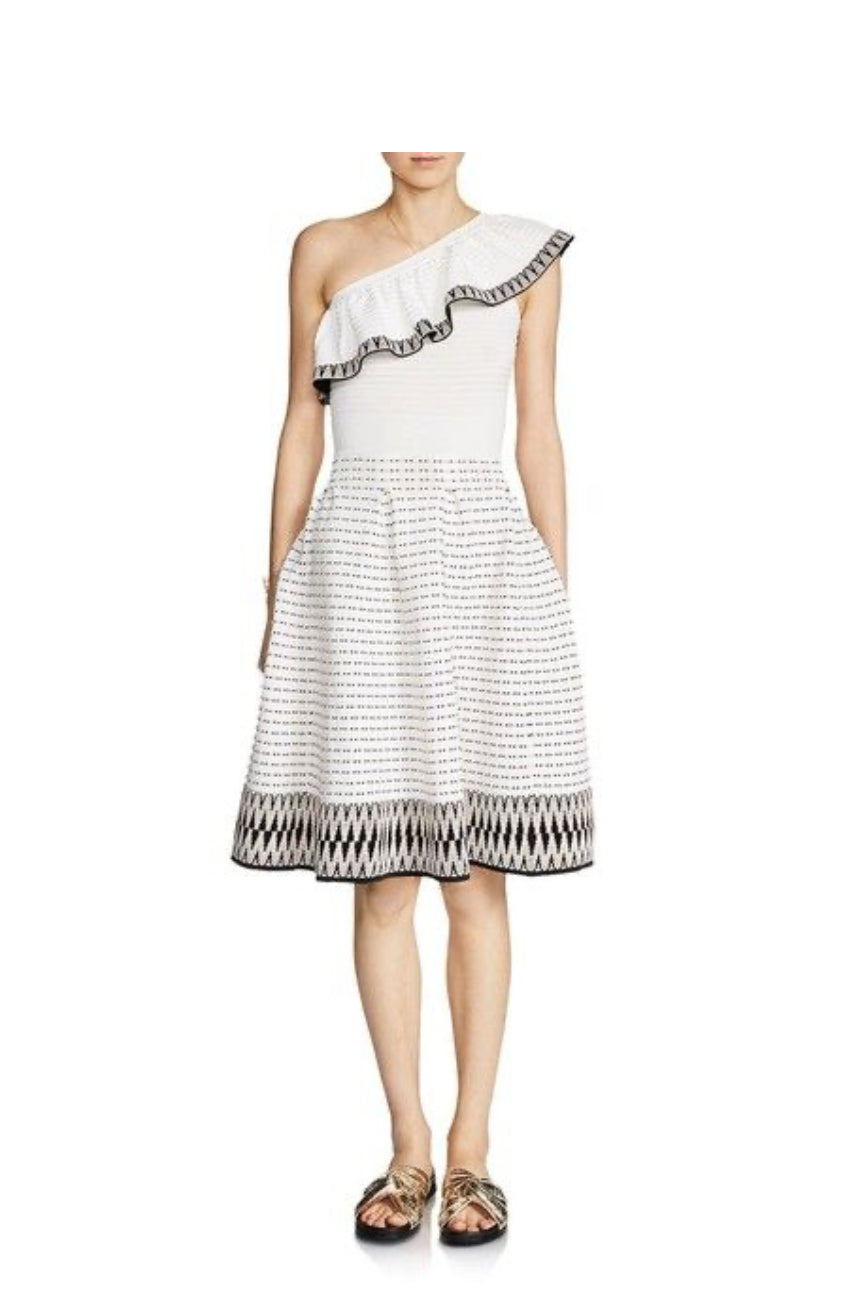 Load image into Gallery viewer, Maje One Shouldered White Dress
